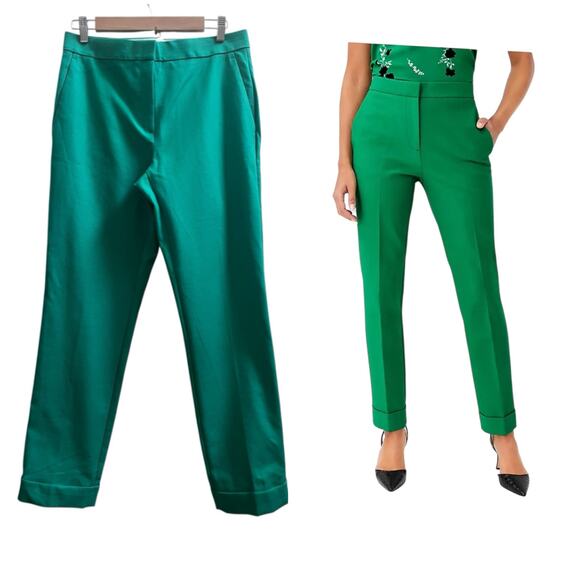 Ann Taylor New Kelly Green The Tall High Rise Eva Cuff Ankle Pant Size 6 #59646 - Picture 2 of 12